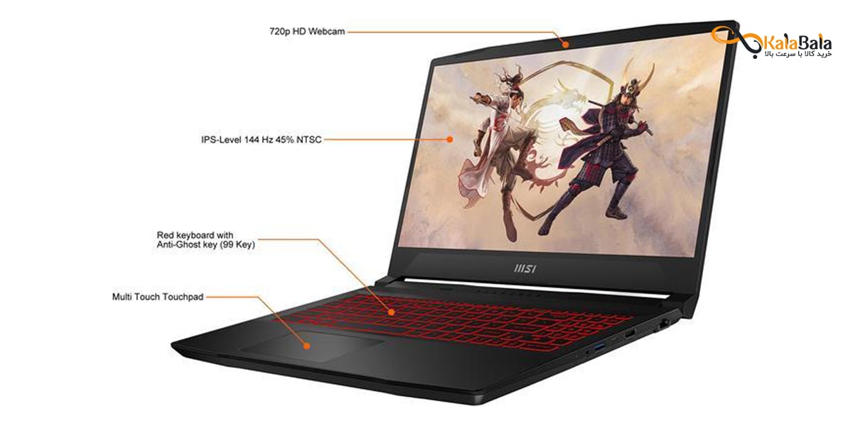 مشخصات فنی لپ تاپ MSI KATANA GF66 12UDO • 830009