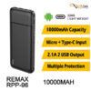پاور بانک ریمکس مدل Remax ظرفیت 10000 میلی‌آمپر ساعت