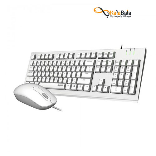 قیمت ست صفحه کلید و ماوس باسیم رپو مدل Rapoo X120 PRO Wired - با حروف حک شده فارسی