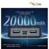 خرید پاور بانک راوپاور مدل RP-PB1216 • ظرفیت 20000 میلی آمپر ساعت با کمترین قیمت بازار