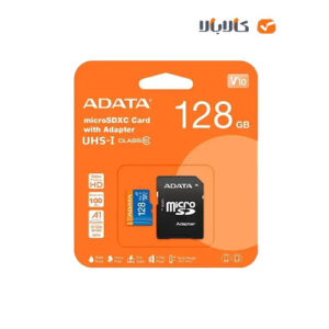 کارت حافظه میکرو اس‌دی ا‎ی‌دیتا مدل SDXC UHS-I V10 R100W25 با ظرفیت 128 گیگابایت به همراه آداپتور